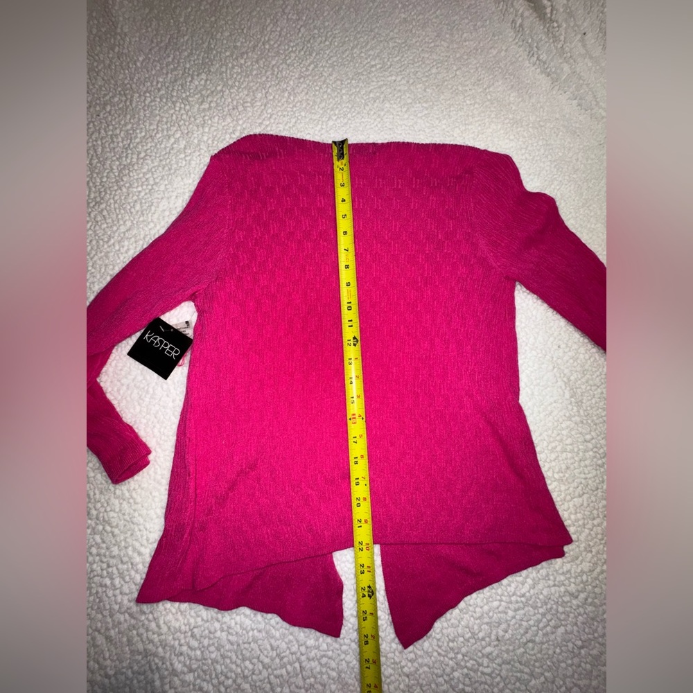 New Kasper Vibrant Pink Knit Cardigan - Picture 10 of 10